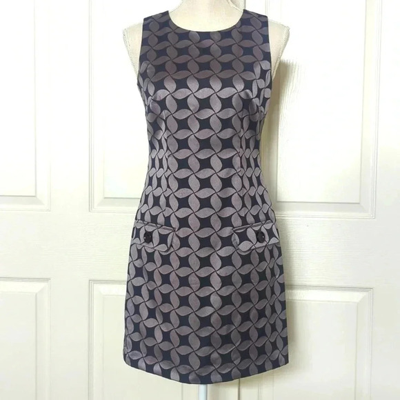 MICHAEL Michael Kors Dresses & Skirts - Michael Kors Sleeveless Mini Pinwheel Navy and Silver Metallic Dress